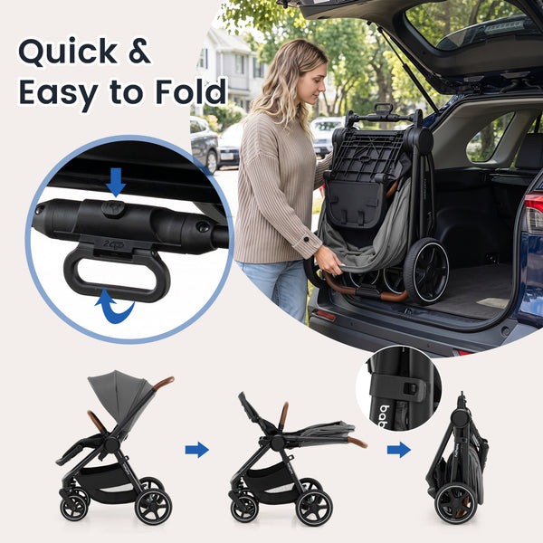Convertible Travel Baby Stroller with Car Seat Adapters