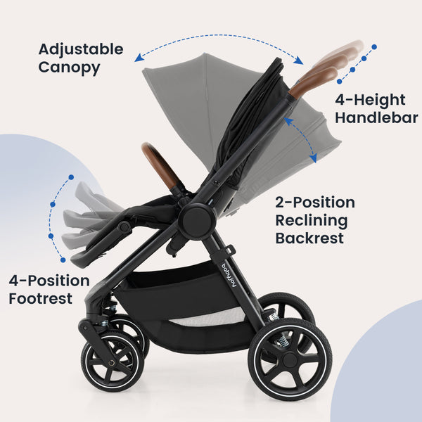 Convertible Travel Baby Stroller with Car Seat Adapters