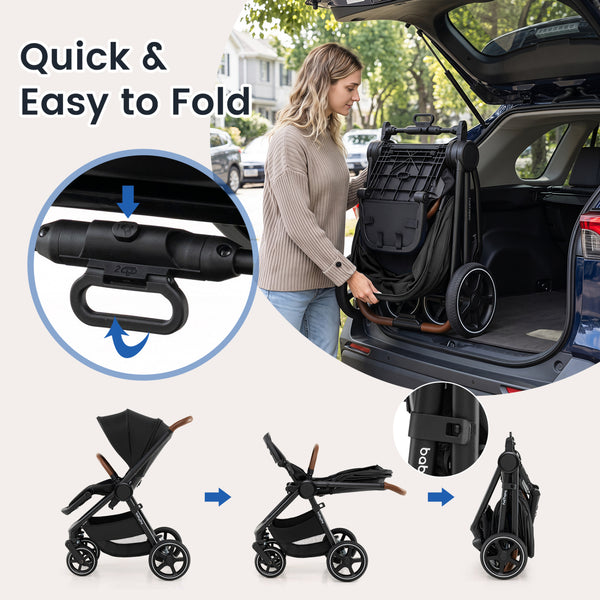 Convertible Travel Baby Stroller with Car Seat Adapters