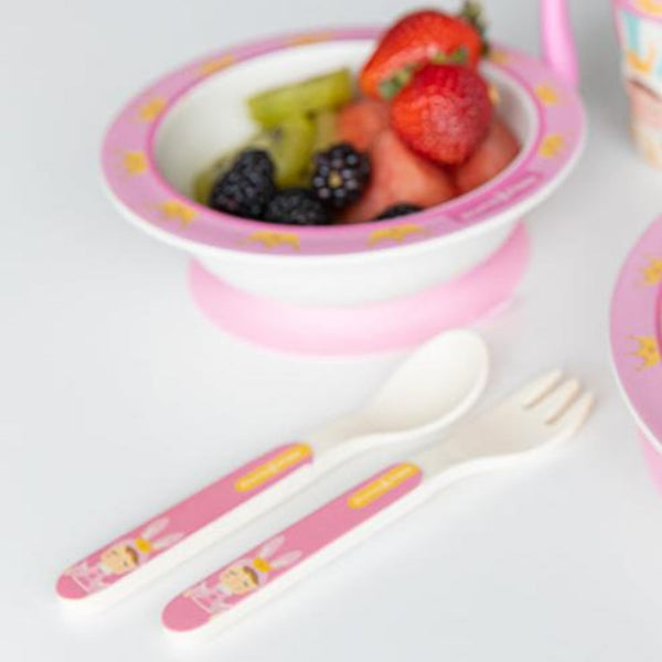 Primo Passi Bamboo Kids Spoon and Fork Set Metoo 5.25"
