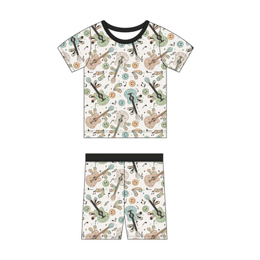 Guitars Short Set for babies - stylish two-piece outfit perfect for little music lovers.