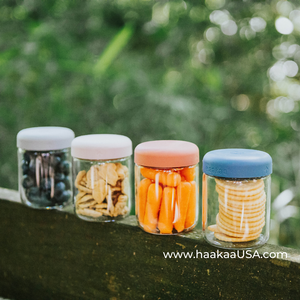 Haakaa Sealed Glass Storage Jar Set - 4 x 7 oz Glass Jars