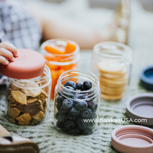 Haakaa Sealed Glass Storage Jar Set - 4 x 7 oz Glass Jars