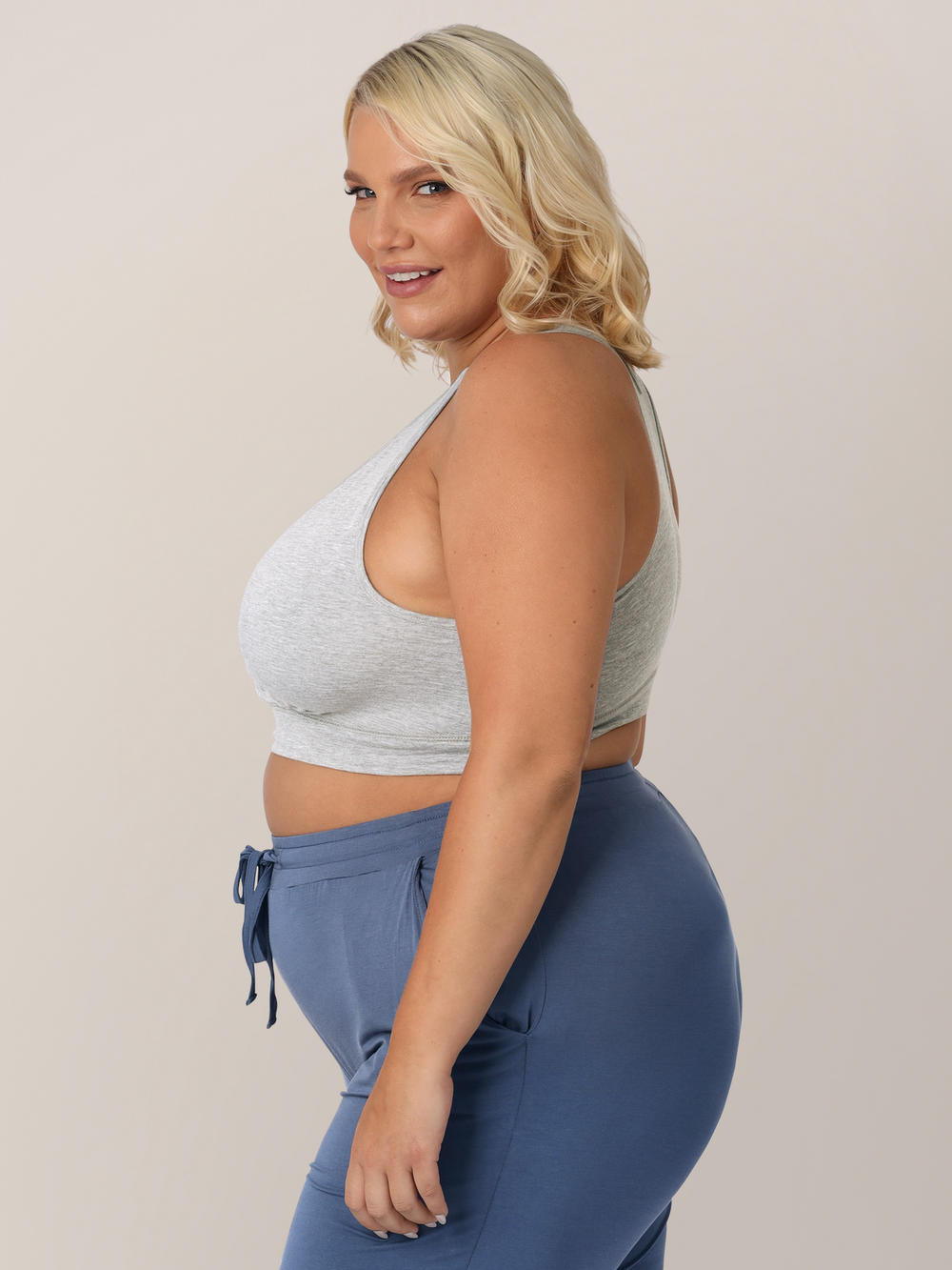 French Terry Racerback Nursing & Sleep Bra | Grey Heather - MOOGCO Baby