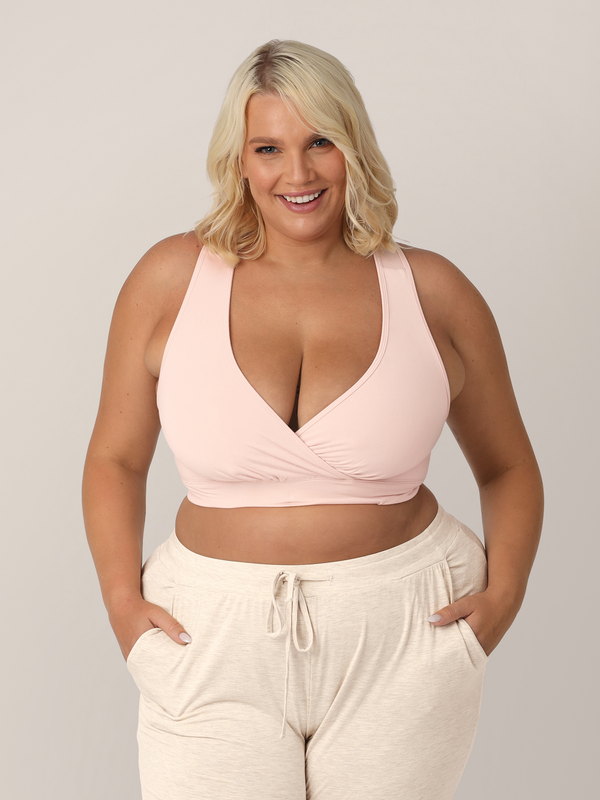 French Terry Racerback Nursing & Sleep Bra | Soft Pink - MOOGCO Baby