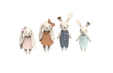 Cute Rabbit Family dolls for babies, perfect for imaginative play and cuddles.