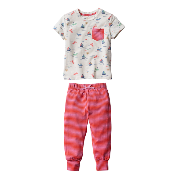 jogger set - casco bay coral stripe