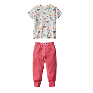 jogger set - downeast daydreams, coral stripe