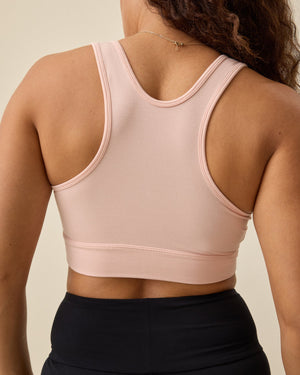 French Terry Racerback Nursing & Sleep Bra | Soft Pink