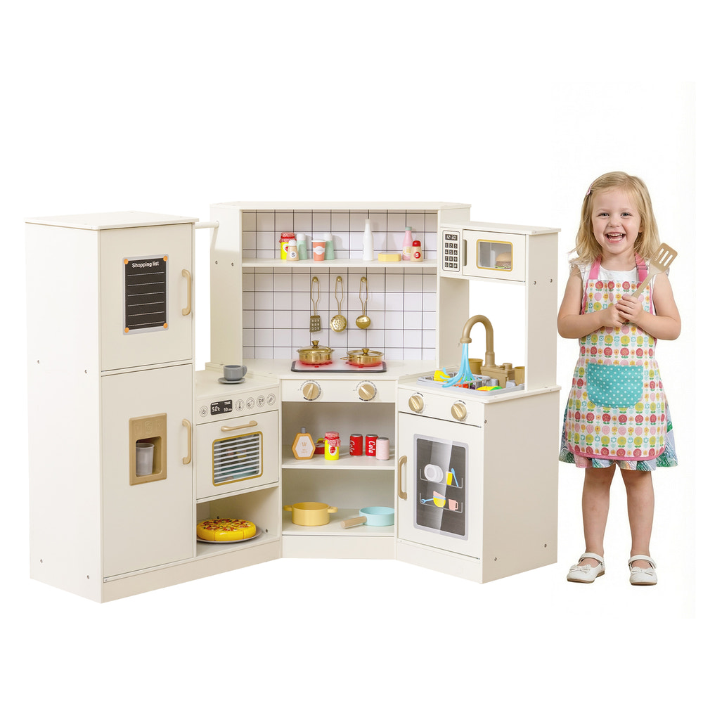 Corner Kids Play Kitchen with Stoves with Lights and Sounds