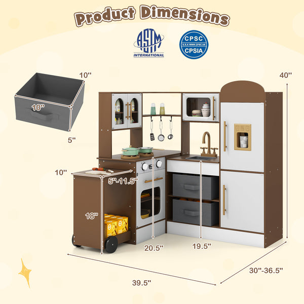 Corner Kitchen with Lights and Sounds for Kids Ages 3+ - Realistic