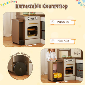 Corner Kitchen with Lights and Sounds for Kids Ages 3+ - Realistic