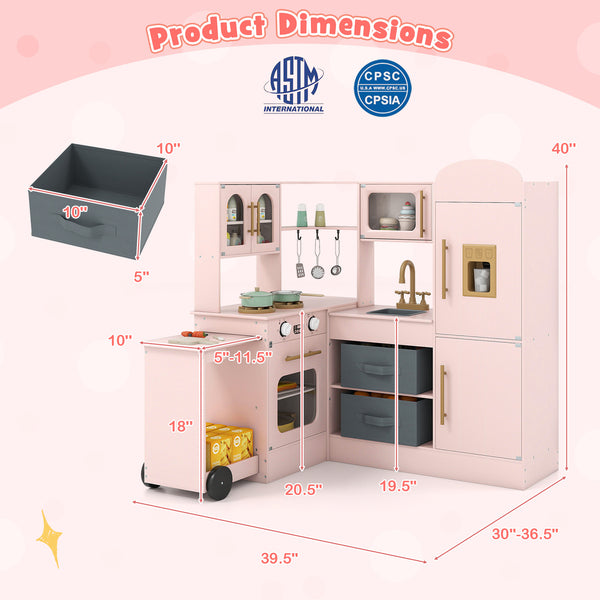 Corner Kitchen with Lights and Sounds for Kids Ages 3+ - Realistic