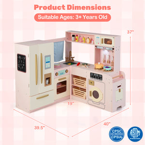 Corner Play Kitchen with Lights and Sounds for Ages 3+ - Realistic