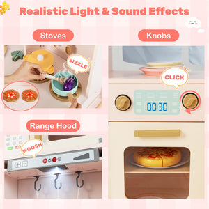 Corner Play Kitchen with Lights and Sounds for Ages 3+ - Realistic