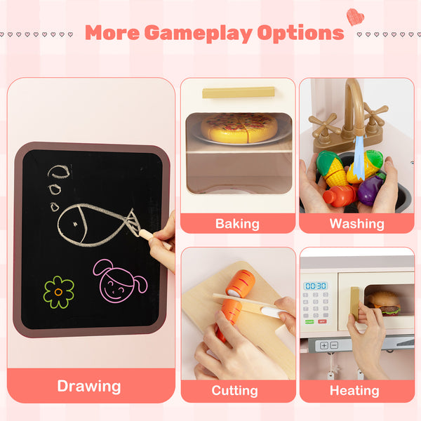 Corner Play Kitchen with Lights and Sounds for Ages 3+ - Realistic
