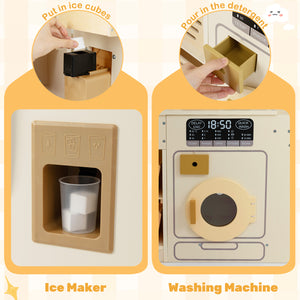 Corner Play Kitchen with Lights and Sounds for Ages 3+ - Realistic