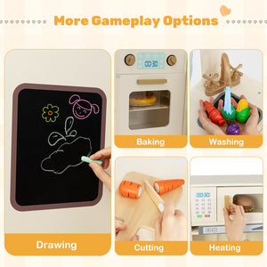 Corner Play Kitchen with Lights and Sounds for Ages 3+ - Realistic