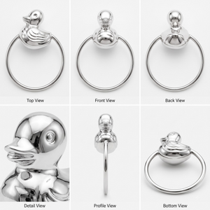 Krysaliis Sterling Silver Baby Rattle - Duck Ring