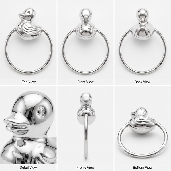 Krysaliis Sterling Silver Baby Rattle - Duck Ring