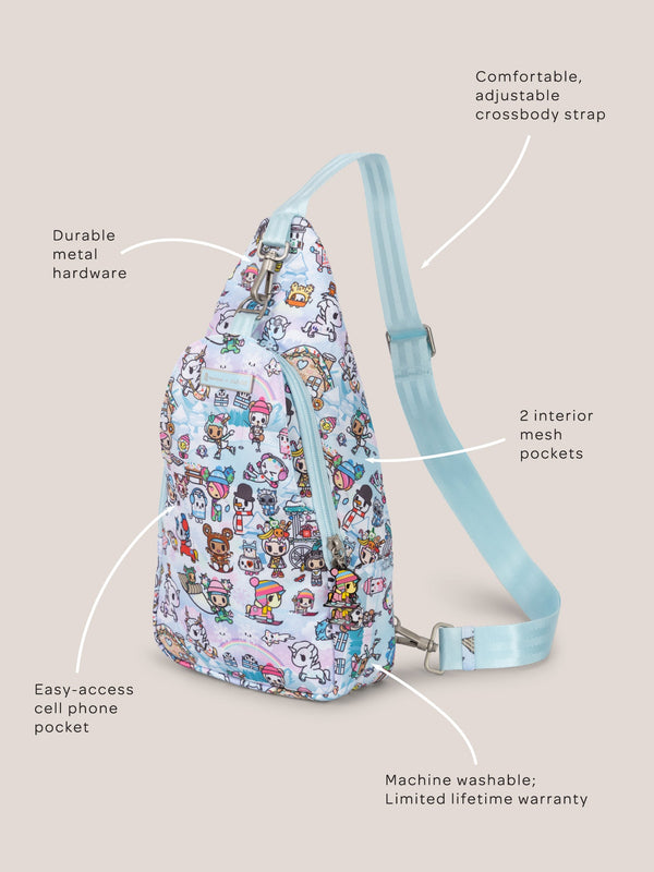 tokidoki Snow Day Crossbody Sling Diaper Bag — Ice Blue