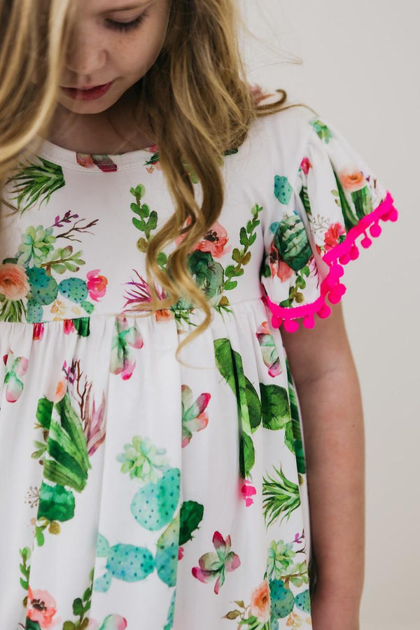 Cute Cactus Pom Pom Dress