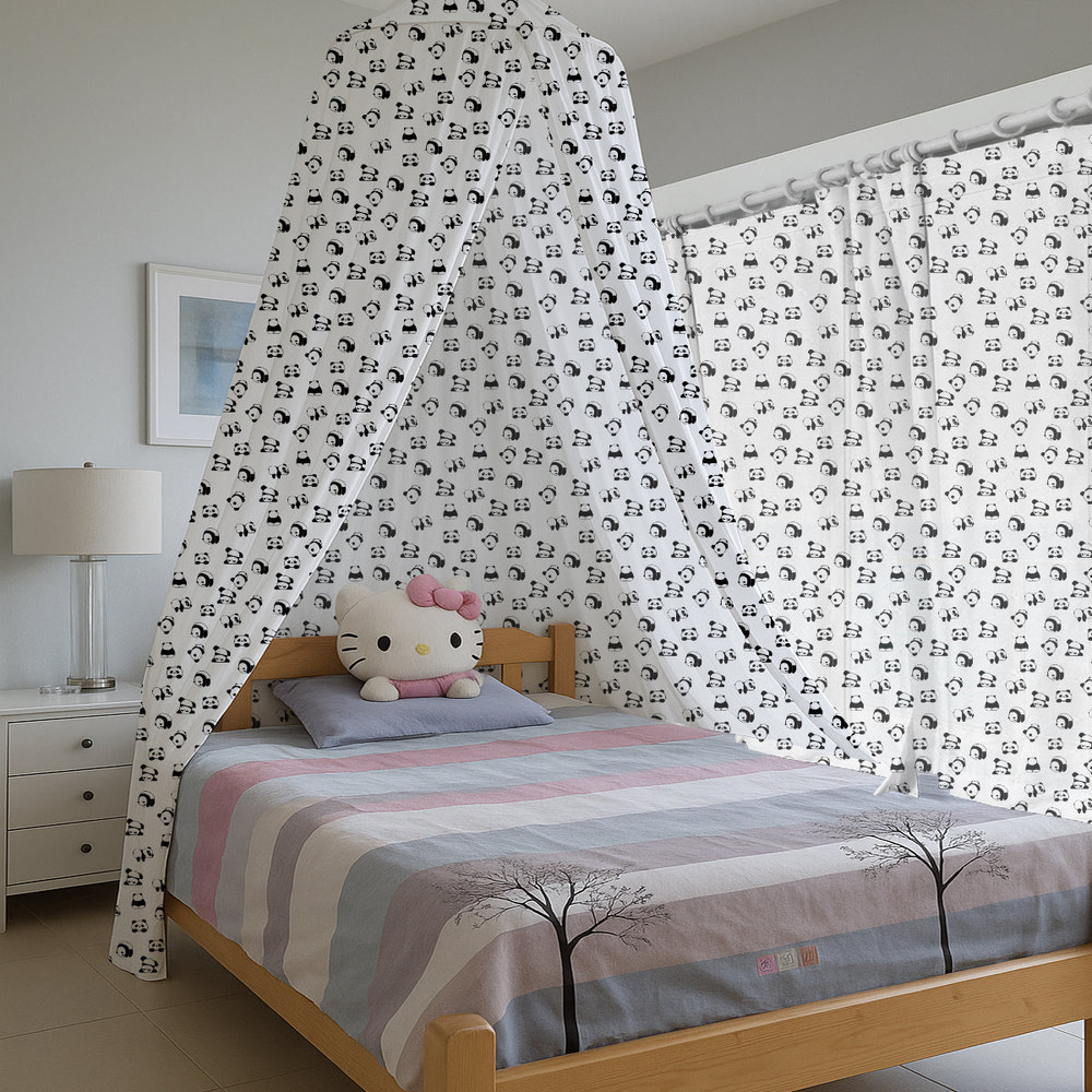 Cute-Panda Printed Canopy