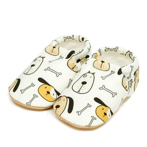 Ella Bonna Non-Slip Sole Cute Dog Patterned Baby Booties, Home Boot Slippers Nursery Shoes