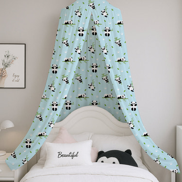 Cute Panda with Bamboo Tree Printed Canopy
