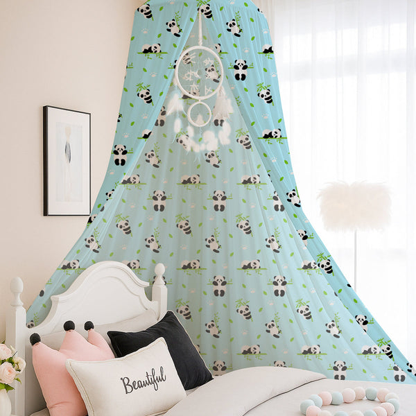 Cute Panda with Bamboo Tree Printed Canopy