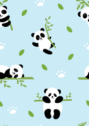 Cute Panda with Bamboo Tree Printed Canopy