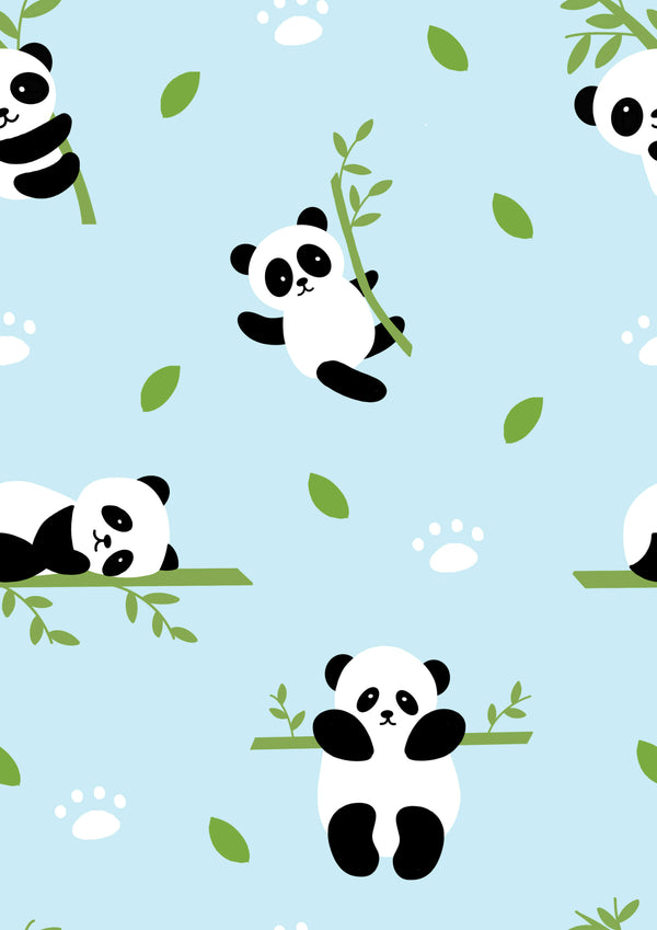 Cute Panda with Bamboo Tree Printed Canopy