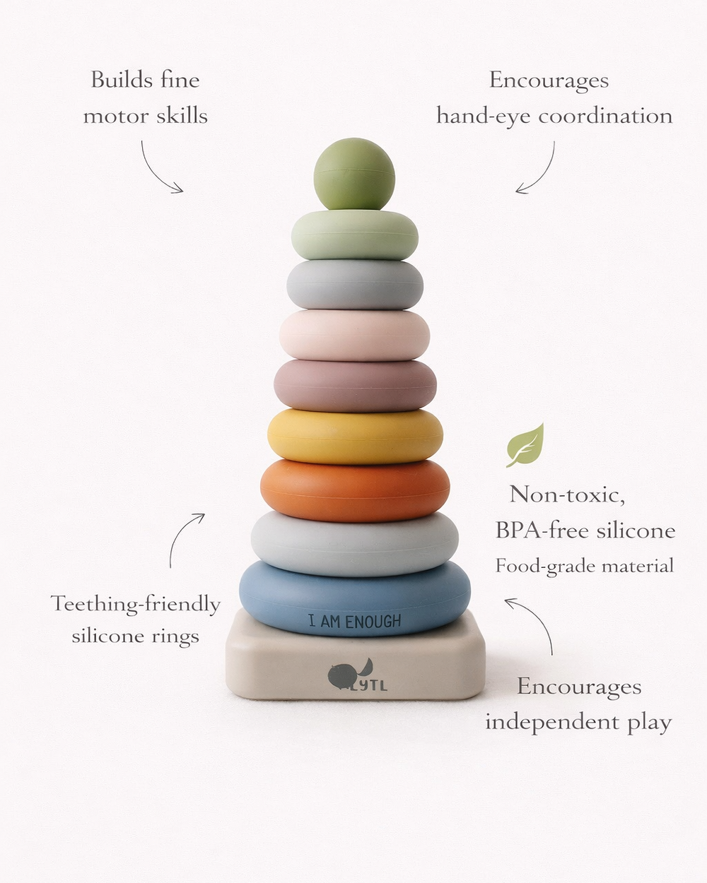 Silicone Ring Stacking Toy – 10pc| LYTL®️