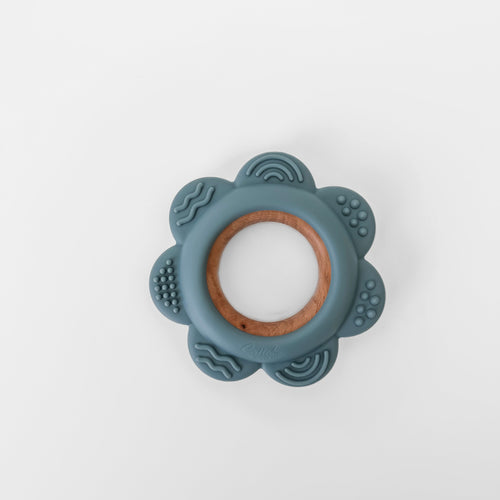 Garden Party Teether Collection - Silicone & Beechwood Flower