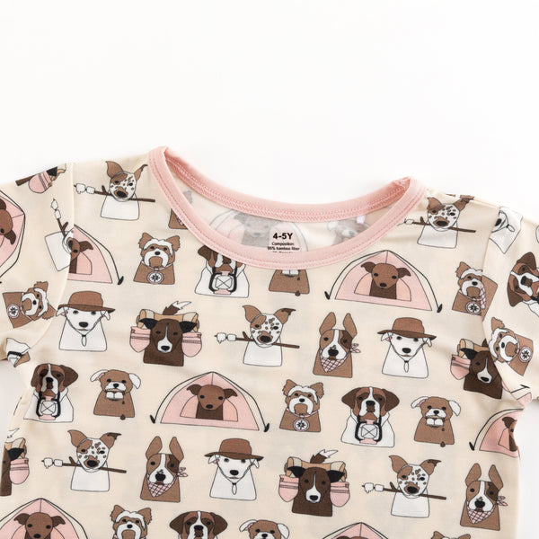 Camp Paws (Short Sleeve PJ) - Pink