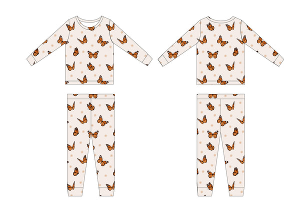 Baby Bedtime Flutter Set sleepsuit in soft fabric, angle view showcasing adorable design and comfort for peaceful sleep.