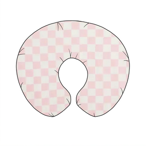 Sugar Pink & White Checkered Nursing Pillow Cover