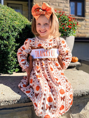 Thankful pumpkin bow - Dress