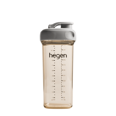 Hegen PCTO™ 330ml Grey Drinking Bottle for babies 24 months+, made from durable PPSU material.