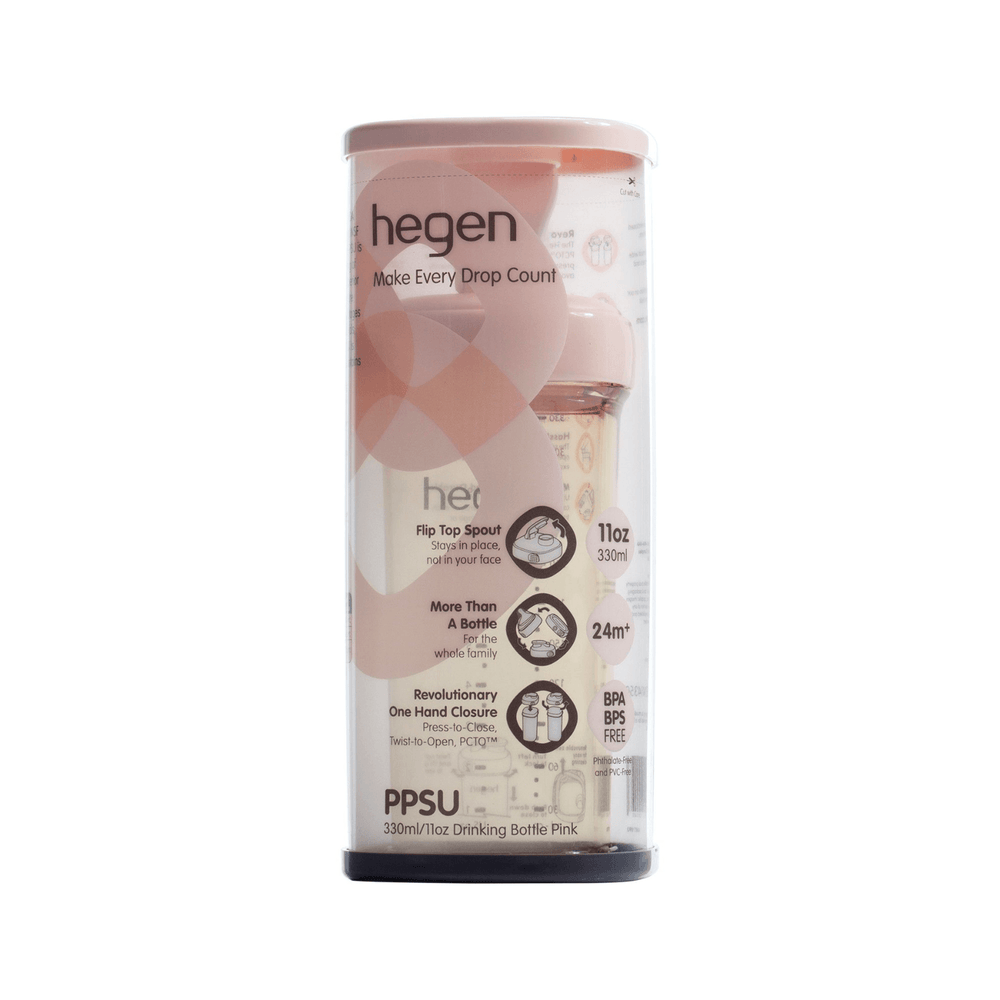 Hegen PCTO™ 330ml Pink Drinking Bottle for babies 24 months+, main product image.