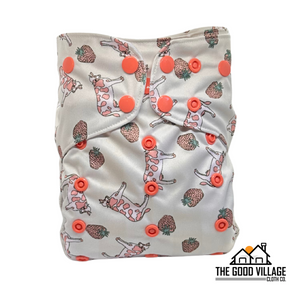 One Size Pocket Diaper - Strawberry Milk