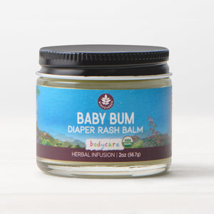 Baby Bum Diaper Rash Balm in a sleek container, perfect for soothing and protecting delicate baby skin.