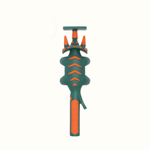 Set of 3 baby utensils in vibrant colors for toddler tableware, angled view showcasing ergonomic design.