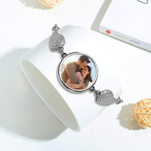 Custom Photo Bracelet – Personalized Angel Wings Bracelet | Upload Any Photo