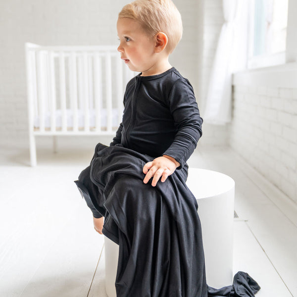 Allie Black Bamboo Convertible Footie