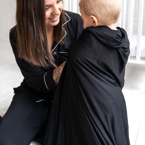 Allie Black Bamboo Toddler Blanket