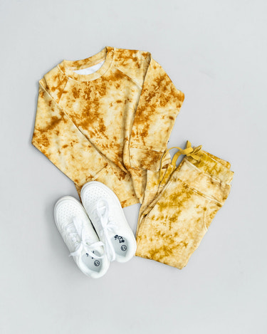 Mustard Tie-Dye Jogger Set