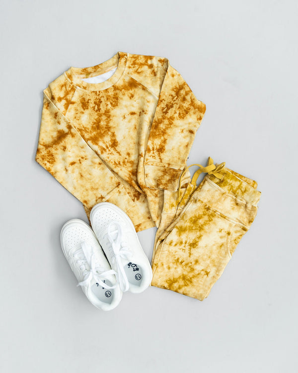 Mustard Tie-Dye Jogger Set