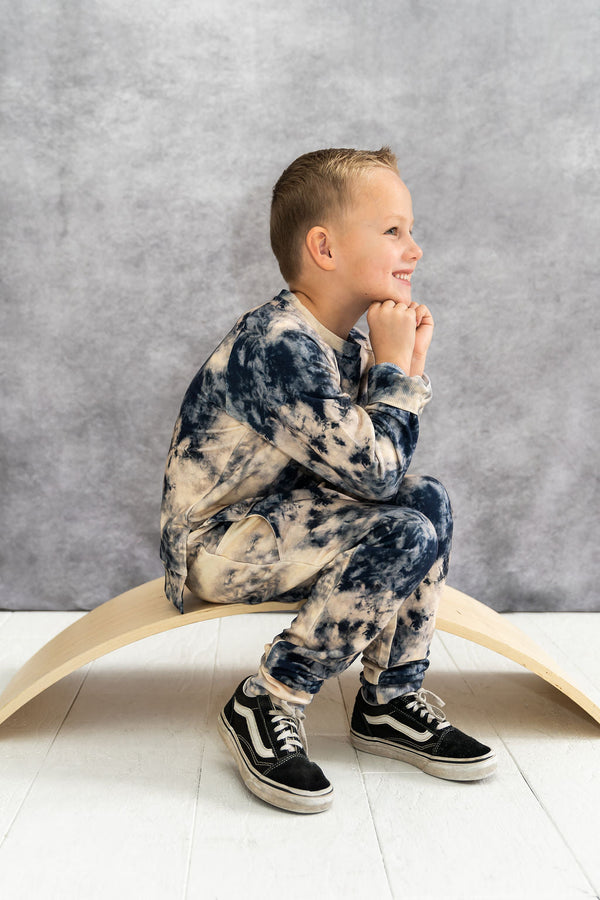 Blue Tie-Dye Jogger Set