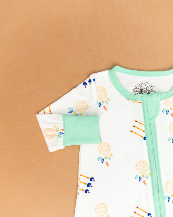 SALE: Dreamcatcher Mint Bamboo Onesie